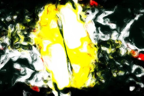 Ohne Titel 4 - schwarz gelb weiß van Reinhard Brand, Afdruk te koop op Singulart