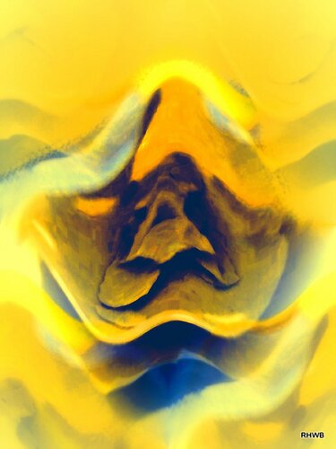 Ohne Titel 5 - gelb blau van Reinhard Brand, Afdruk te koop op Singulart