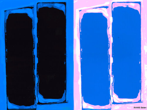 Schwarze und Blaue Farbstelen by Reinhard Brand, Print for Sale on Singulart