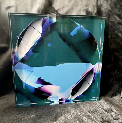 Abstrakte Komposition Ball 1473Blau - ACRYLBLOCK van Reinhard Brand, Afdruk te koop op Singulart