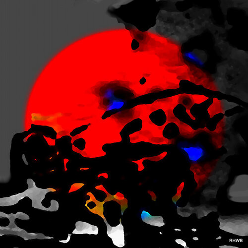 Rote Kreisfläche 1  (Blutmond) di Reinhard Brand, Stampa in vendita su Singulart