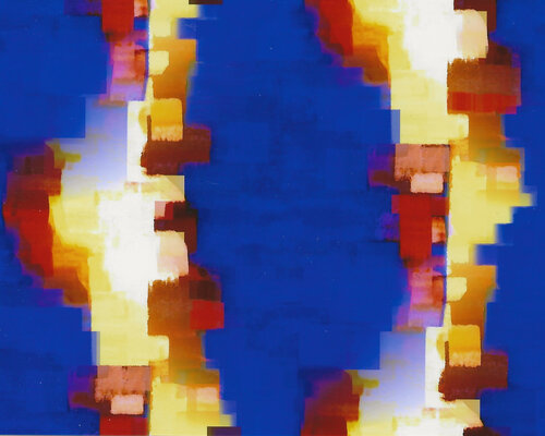 Farbstelen1 auf Blau di Reinhard Brand, Stampa in vendita su Singulart