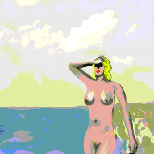 woman7 in the sun on the beach van Reinhard Brand, Afdruk te koop op Singulart