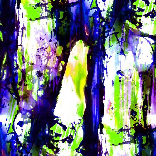 Ohne Titel 9 - blau gruen di Reinhard Brand, Stampa in vendita su Singulart