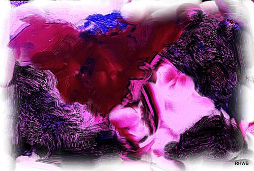 Ohne Titel 10 -violett schwarz weiss van Reinhard Brand, Afdruk te koop op Singulart