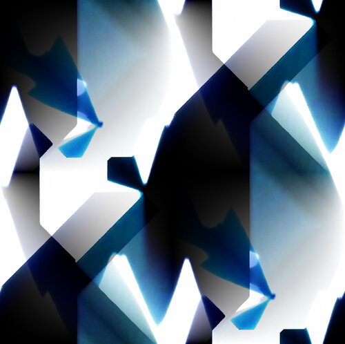 Blaue Komposition auf Weiss 2 von Reinhard Brand, Druck kaufen auf Singulart