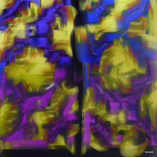 AE11 gelb-blau-violett van Reinhard Brand, Afdruk te koop op Singulart