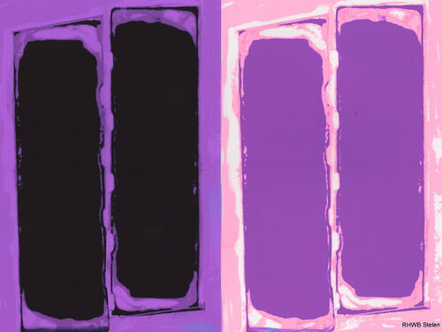 Schwarze und lila Farbstelen Reinhard Brand