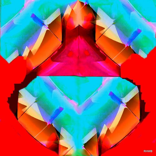 Abstrakte Komposition1 orange blau van Reinhard Brand, Afdruk te koop op Singulart