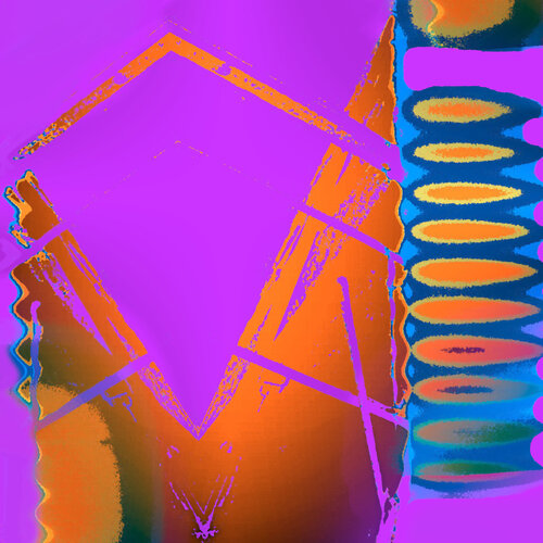 Komposition OrangeViolettBlau van Reinhard Brand, Afdruk te koop op Singulart