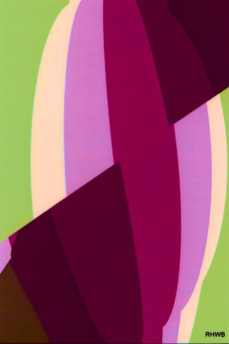 Abstrakte Komposition  ac25-20 multicolor oval van Reinhard Brand, Afdruk te koop op Singulart