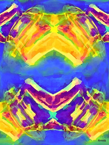 Ohne Titel 7 - gelb blau violett by Reinhard Brand, Print for Sale on Singulart