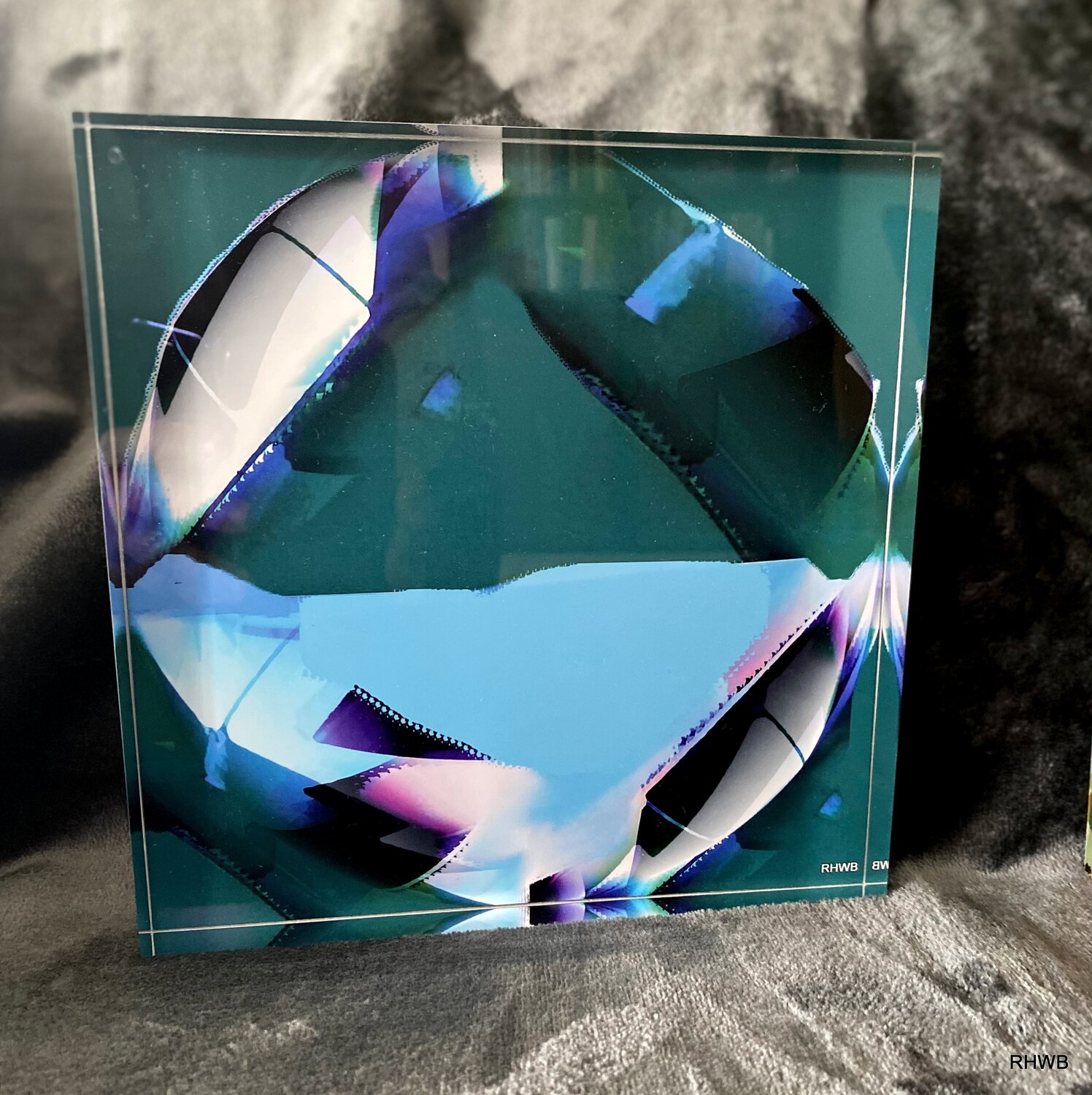 Abstrakte Komposition Ball 1473Blau - ACRYLBLOCK Reinhard Brand Druck zu verkaufen