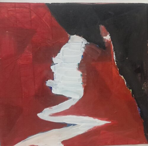 Lave qui coule de la montagne van Pauline Polka, Schilderij te koop op Singulart