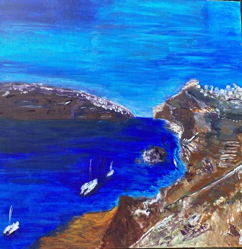 Grand Bleu Santorin by Chloe HB, Painting for Sale on Singulart
