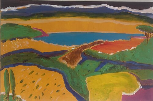 Le mont couple oranger by Chloe HB, Painting for Sale on Singulart