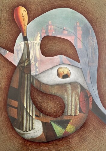 Apoptosi n.1917 - Anche le città di provincia sono inquietanti von Danilo Maccarone, Malerei kaufen auf Singulart