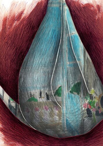 Apoptosi n.2025 - C'è un circo che ci abbraccia intorno a noi de Danilo Maccarone, Pintura a la venta en Singulart