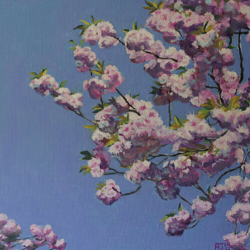Kirschblüten vor dem Fenster by Axel Jung, 油畫 for Sale on Singulart