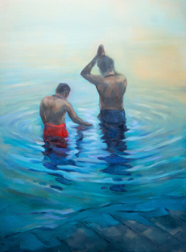 Har Har Gange di Axel Jung, Pittura in vendita su Singulart
