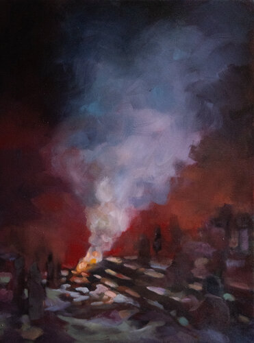 Om Tryambakam par Axel Jung, Peinture en vente sur Singulart