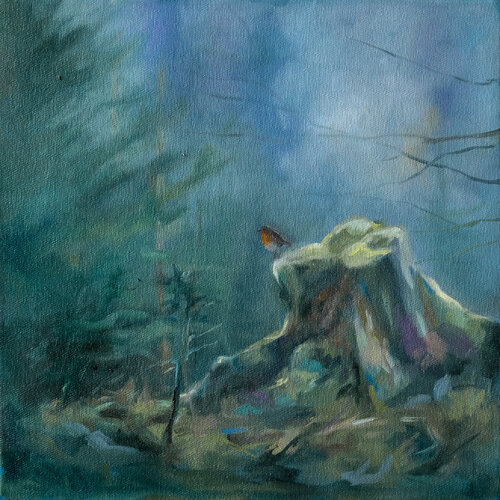 Vogel im Wald by Axel Jung, Painting for Sale on Singulart