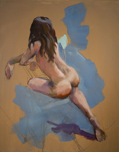 Sitzende Figur in Bewegung par Axel Jung, Peinture en vente sur Singulart