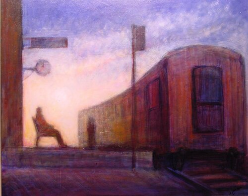 Estación azul de Mariano Cebrián Olleros, Pintura a la venta en Singulart