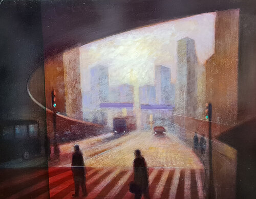 Ciudad dinámica de Mariano Cebrián Olleros, Pintura a la venta en Singulart