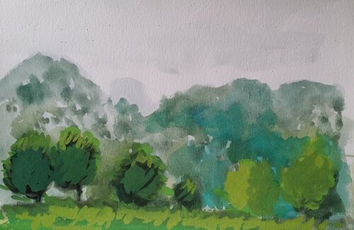 Paisaje acuarela von Mariano Cebrián Olleros, Andere Medien kaufen auf Singulart