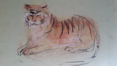 Tigre van Mariano Cebrián Olleros, Tekening te koop op Singulart