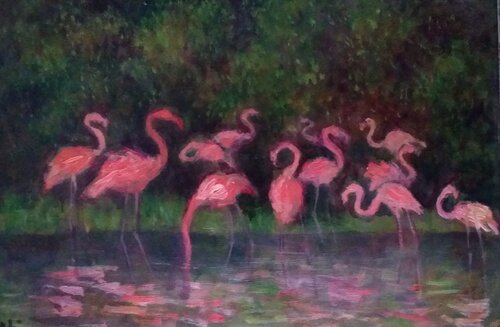 flamencos von Mariano Cebrián Olleros, Malerei kaufen auf Singulart