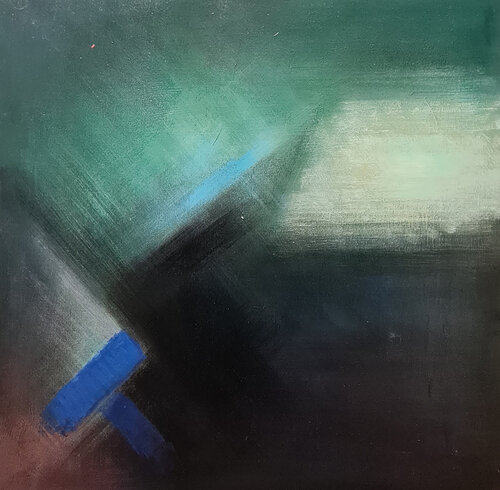 abstracto azules y negro van Mariano Cebrián Olleros, Schilderij te koop op Singulart