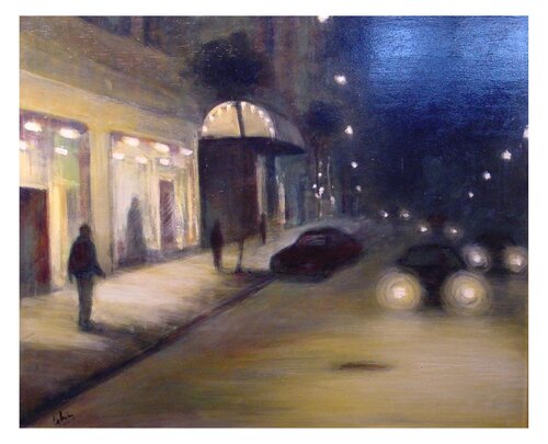 Calle del hotel di Mariano Cebrián Olleros, Pittura in vendita su Singulart