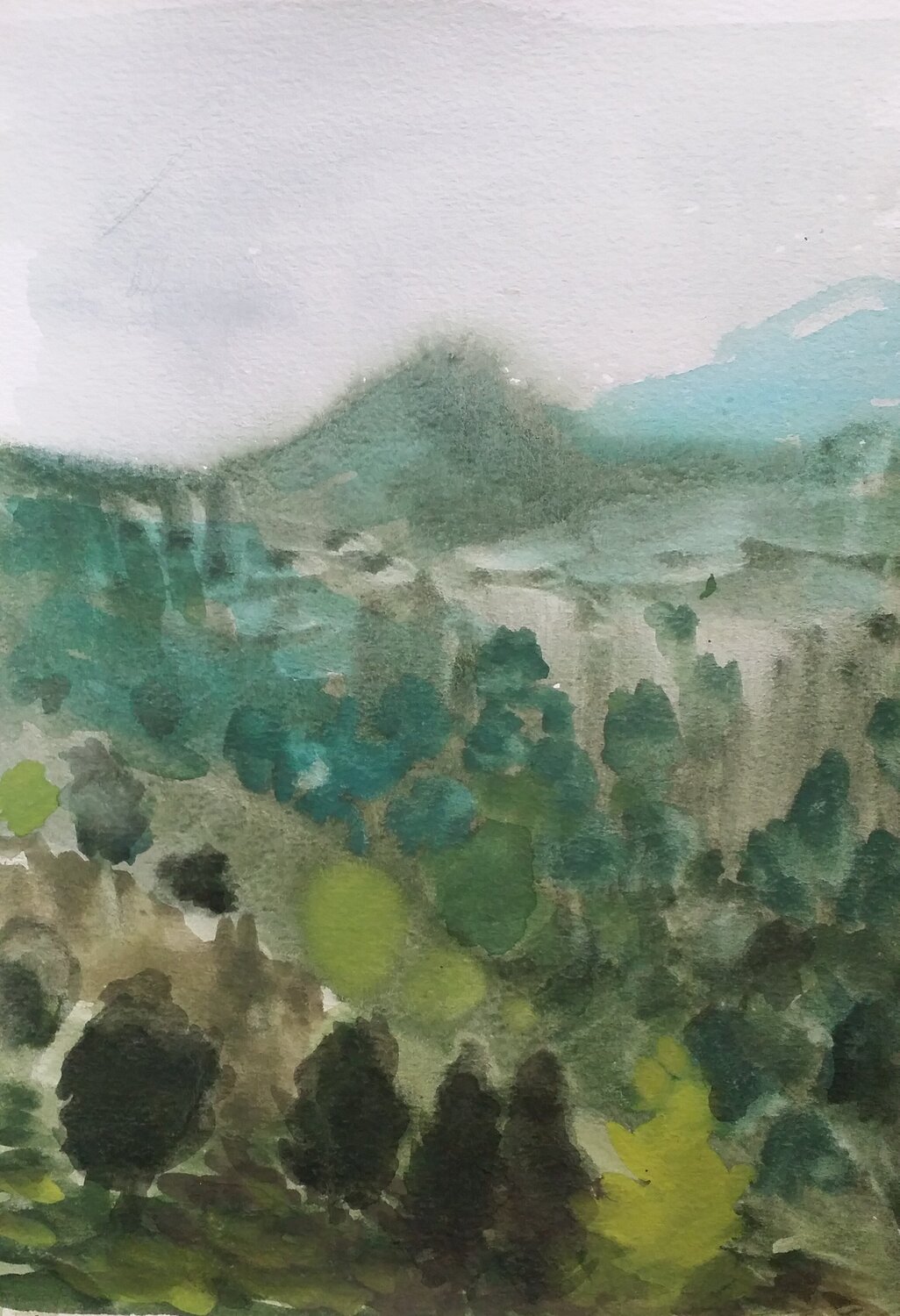 Paisaje acuarela Mariano Cebrián Olleros Originalgemälde zu verkaufen