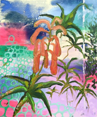 Aloe in fiore van Giovanna Morelli, Schilderij te koop op Singulart