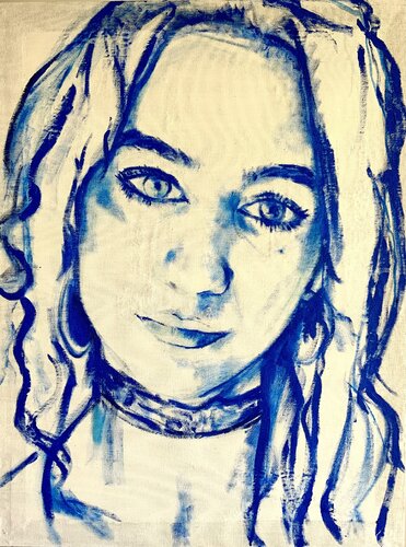 Blue girl van Francesco Calistri, Schilderij te koop op Singulart