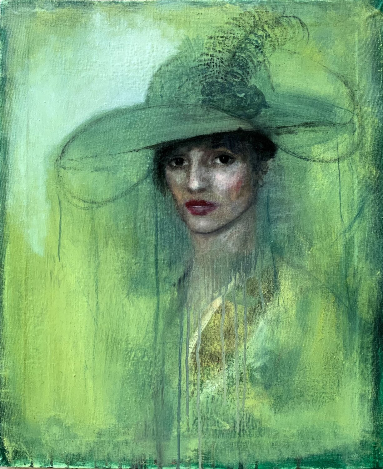 Femme au chapeau Francesco Calistri Originalgemälde zu verkaufen