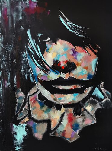 Fragmented Reflections: Expressive Clown Oil Portrait. von Daheaven Art, Malerei kaufen auf Singulart