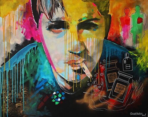Tom Ford Fragrance Oil Painting - Pop Art Expressionism. von Daheaven Art, Malerei kaufen auf Singulart