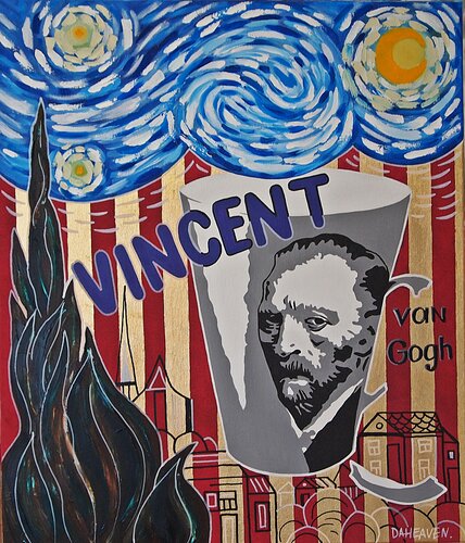 Vincent. Starry Night. von Daheaven Art, Malerei kaufen auf Singulart