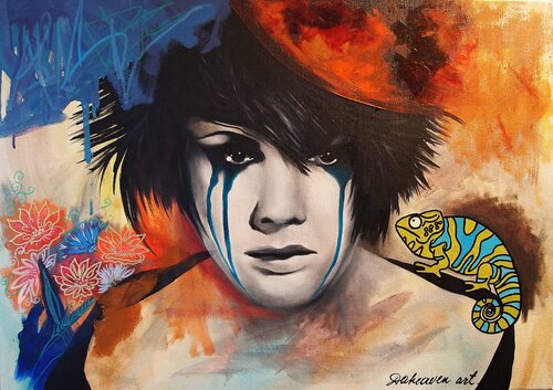 Chameleon. von Daheaven Art, Malerei kaufen auf Singulart