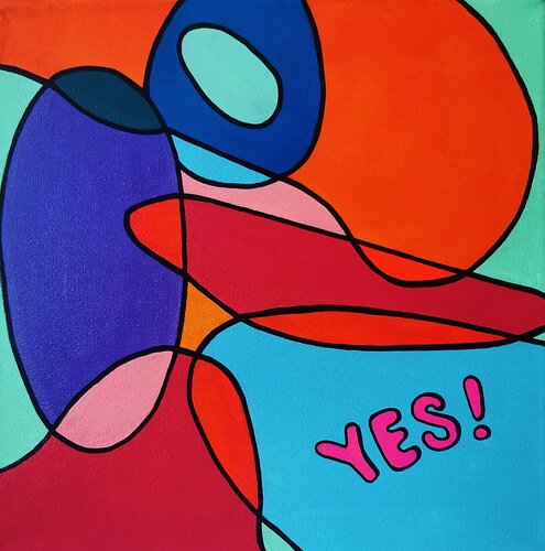 Say YES to a joyful life! di Daheaven Art, Pittura in vendita su Singulart