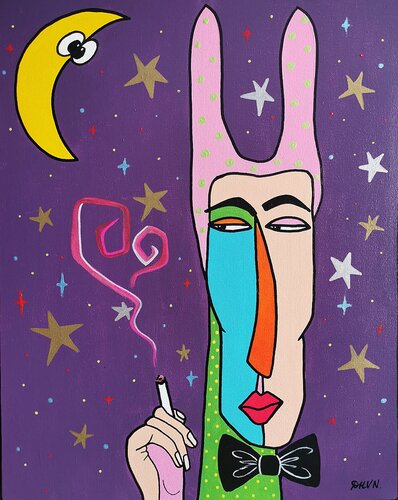 Playboy 007 Naive Fantasy Portrait. by Daheaven Art, 絵画 for Sale on Singulart