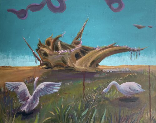 Schwanensee van Lemonie Pearl, Schilderij te koop op Singulart