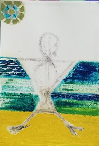 Man on the beach di Mario Bennici, Opera su carta in vendita su Singulart