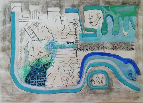 Marina Water Swim van Mario Bennici, Tekening te koop op Singulart