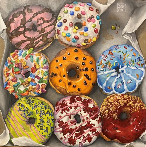Donuts! by Marco Bencic, Painting for Sale on Singulart