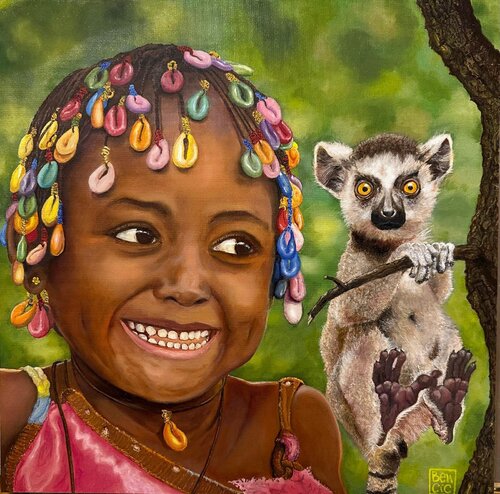 Sophie & Marcel. Le putto creole von Marco Bencic, Malerei kaufen auf Singulart