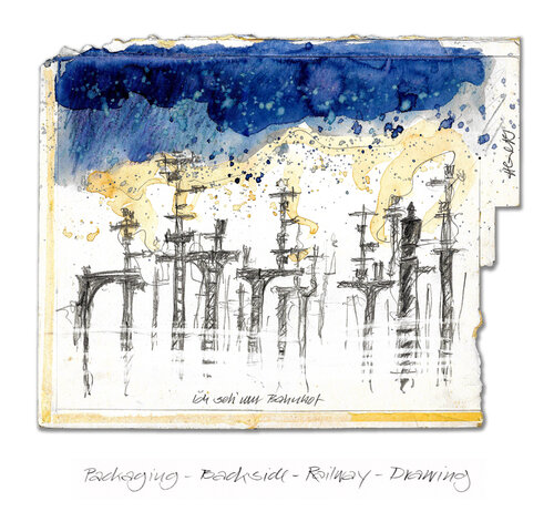 Ich seh' nur Bahnhof par Helmut Kruse, Dessin en vente sur Singulart